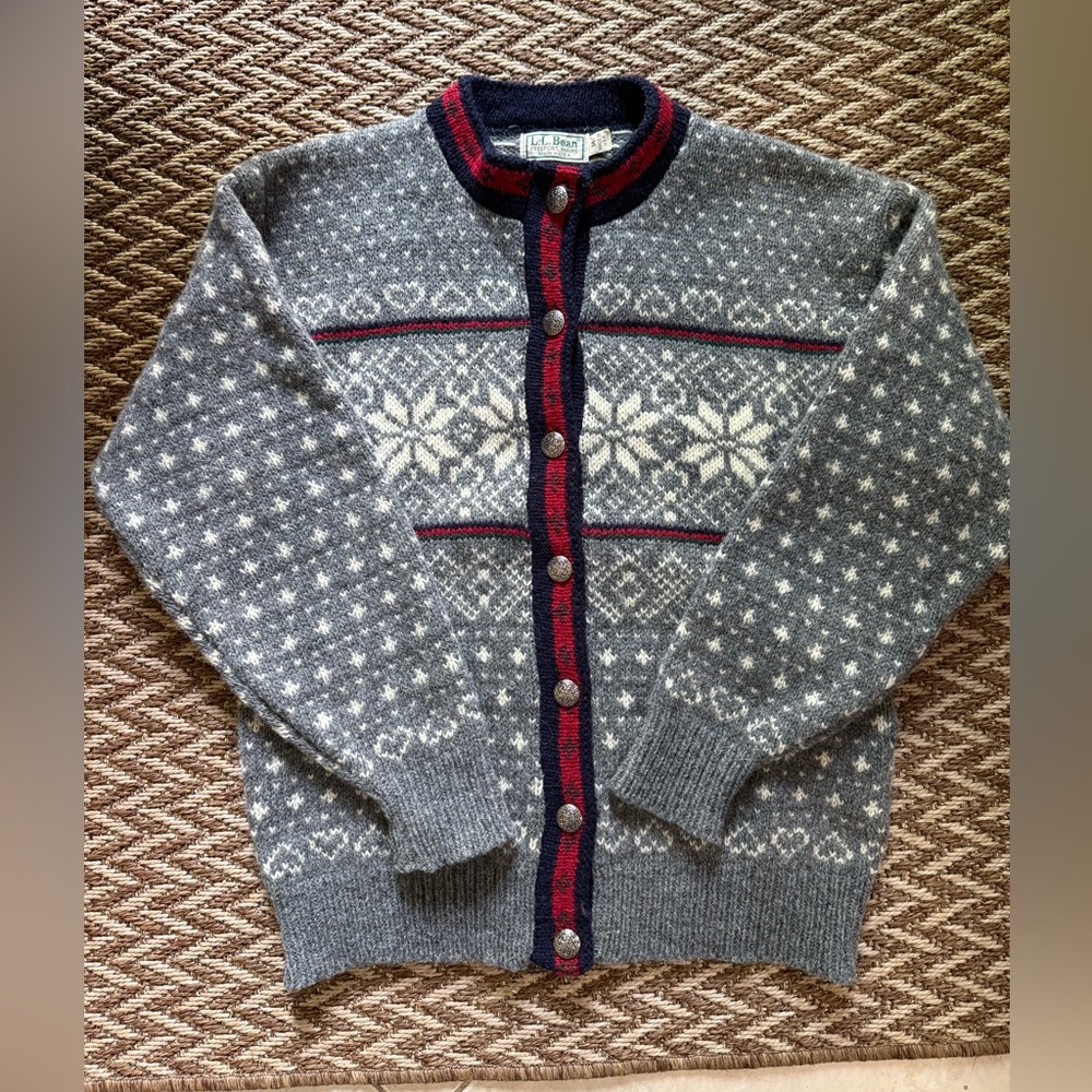 Vintage L.L.Bean Wool Nordic Sweater Gray